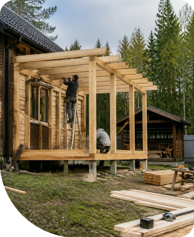 Строительство пристроек и построек на участке в Можге