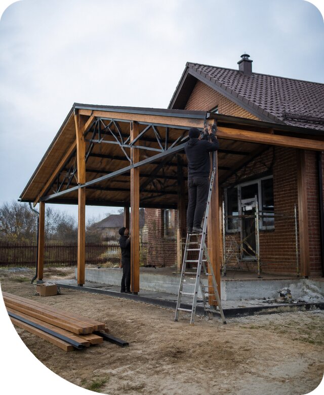 Пристройка навеса к дому и участку в Можге под ключ